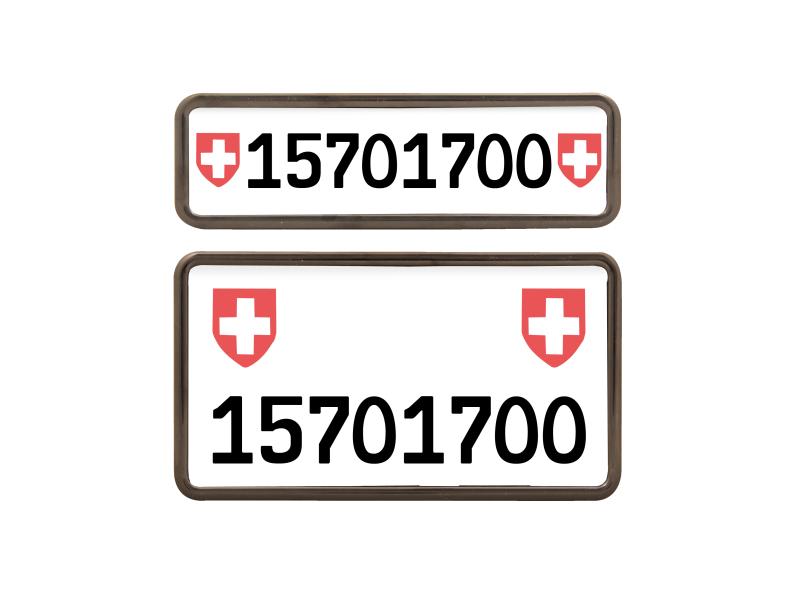 EASYKLICK Kennzeichenhalterset hoch, Schwarz