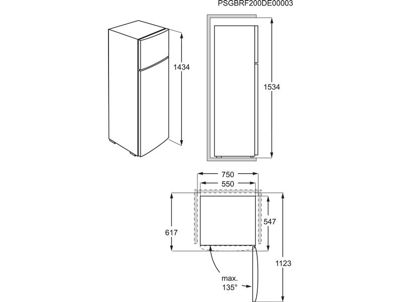 AEG by Electrolux Kühl-Gefrierkombination ADT2304 Rechts/Wechselbar