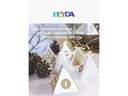 Heyda Adventskalender Bastel Set 8 x 8 x 9 cm, Gold/Weiss