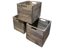 Holz Zollhaus Aufbewahrungskiste Vintage 33 x 38 cm, Braun