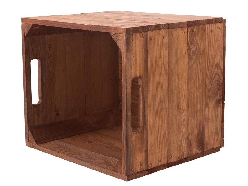Holz Zollhaus Aufbewahrungskiste Vintage 33 x 38 cm, Braun