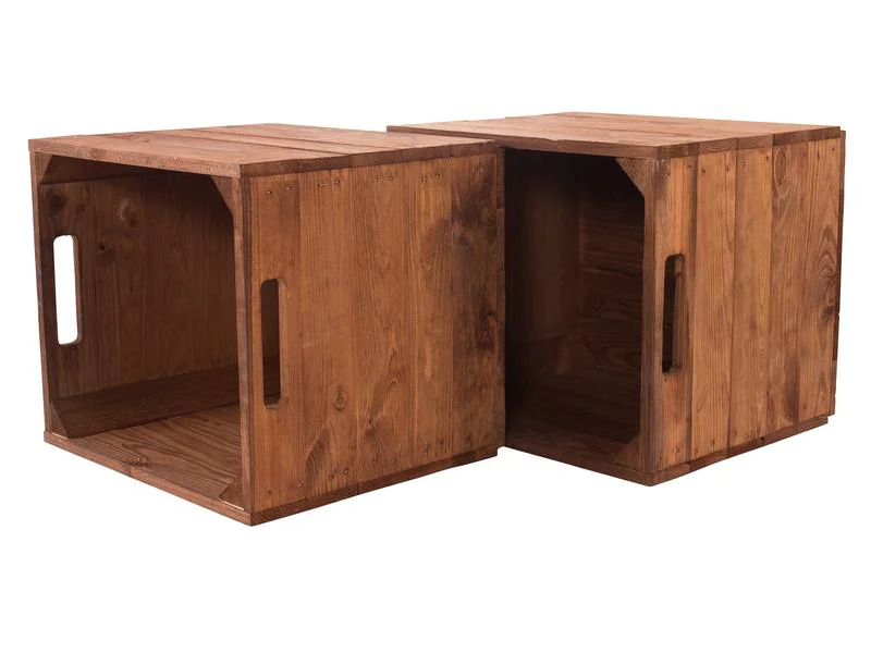 Holz Zollhaus Aufbewahrungskiste Vintage 33 x 38 cm, Braun