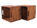 Holz Zollhaus Aufbewahrungskiste Vintage 33 x 38 cm, Braun