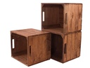 Holz Zollhaus Aufbewahrungskiste Vintage 33 x 38 cm, Braun