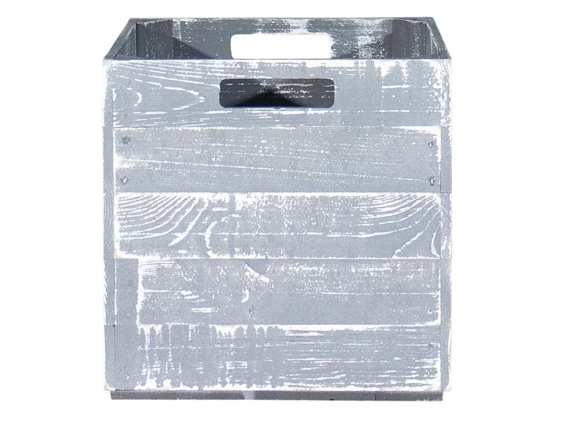 Holz Zollhaus Aufbewahrungskiste Vintage 33 x 38 cm, Grau
