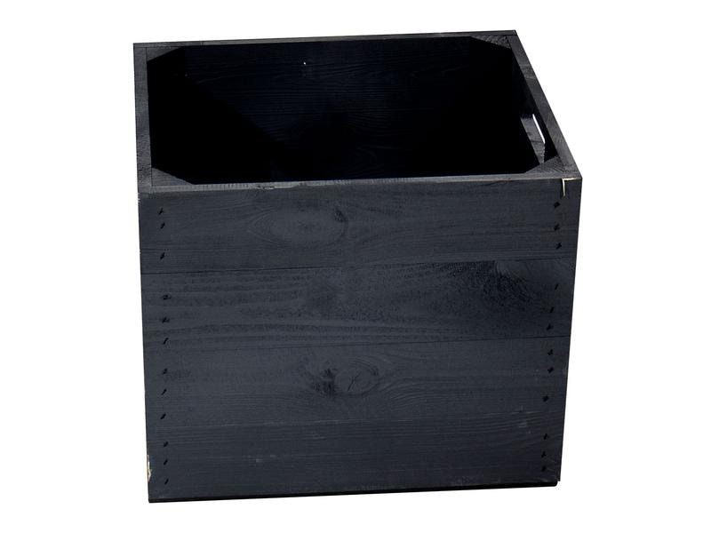Holz Zollhaus Aufbewahrungskiste Vintage 33 x 38 cm, Schwarz