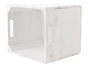 Holz Zollhaus Aufbewahrungskiste Vintage 33 x 38 cm, Weiss