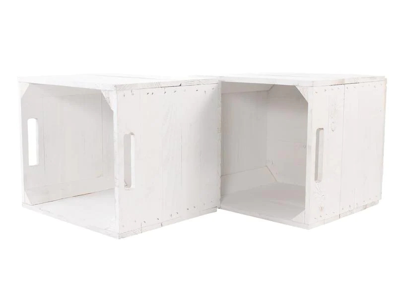 Holz Zollhaus Aufbewahrungskiste Vintage 33 x 38 cm, Weiss