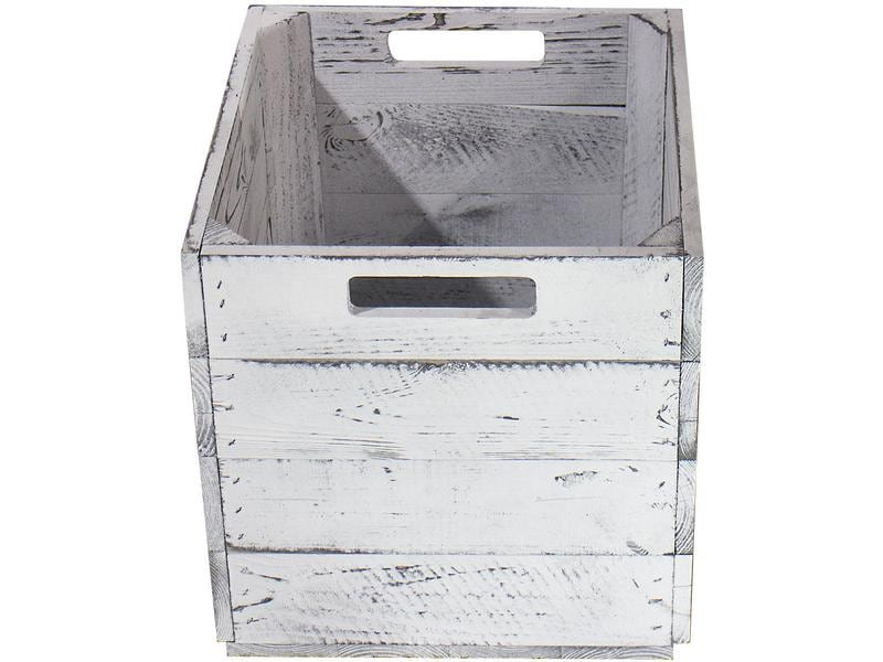 Holz Zollhaus Aufbewahrungskiste Vintage Shabby 33 x 38 cm, Grau