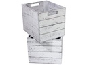 Holz Zollhaus Aufbewahrungskiste Vintage Shabby 33 x 38 cm, Grau