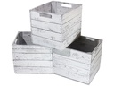 Holz Zollhaus Aufbewahrungskiste Vintage Shabby 33 x 38 cm, Grau