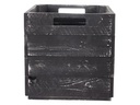 Holz Zollhaus Aufbewahrungskiste Vintage Shabby 33 x 38 cm, Schwarz