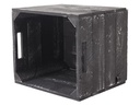 Holz Zollhaus Aufbewahrungskiste Vintage Shabby 33 x 38 cm, Schwarz