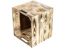 Holz Zollhaus Aufbewahrungskiste Vintage geflammt 33 x 38 cm, Braun