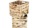 Holz Zollhaus Aufbewahrungskiste Vintage geflammt 33 x 38 cm, Braun