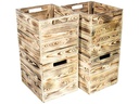 Holz Zollhaus Aufbewahrungskiste Vintage geflammt 33 x 38 cm, Braun