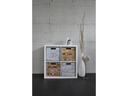 Holz Zollhaus Aufbewahrungskiste Vintage geflammt 33 x 38 cm, Braun