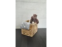 Holz Zollhaus Aufbewahrungskiste Vintage geflammt 33 x 38 cm, Braun