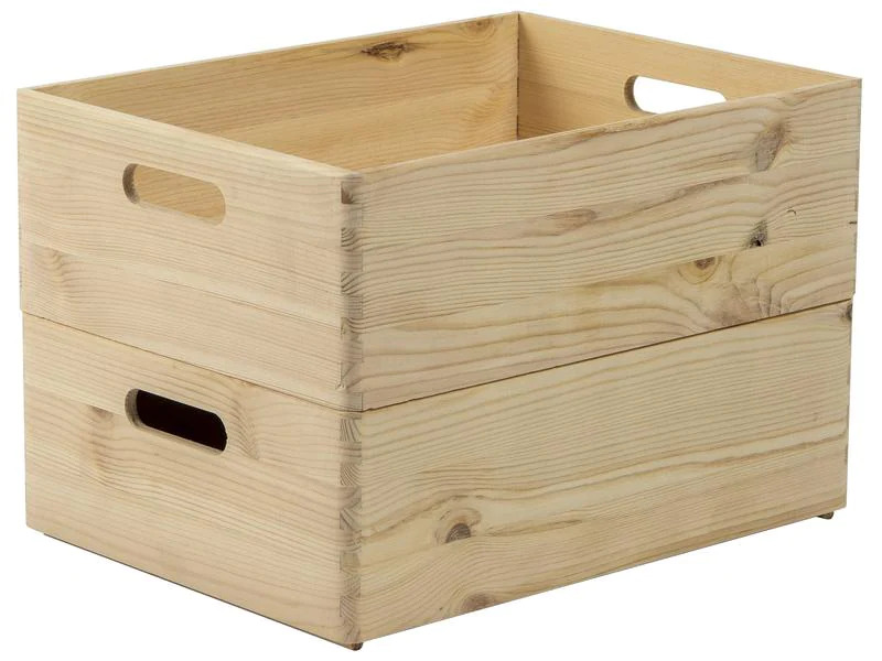 Holz Zollhaus Stapelbox Kiefer 30 x 14 x 40 cm, Braun