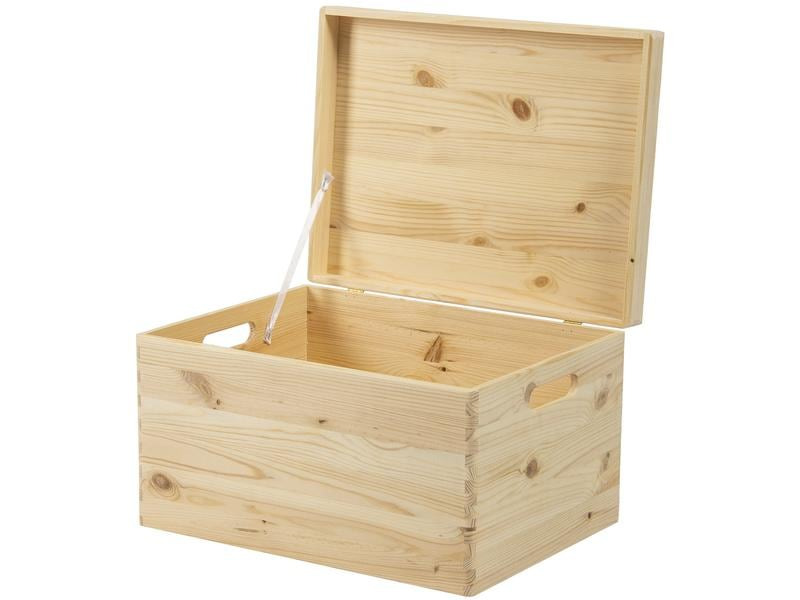 Holz Zollhaus Stapelbox mit Deckel, Kiefer 30 x 23 x 40 cm, Braun