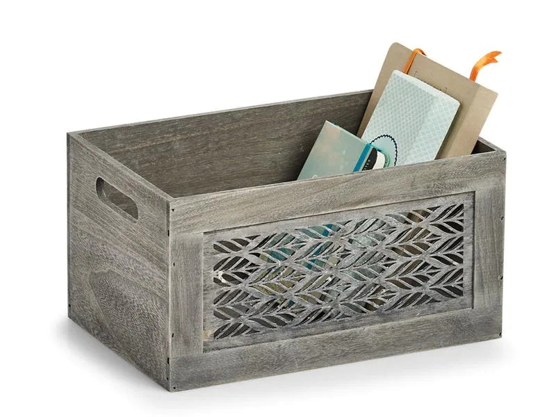 Zeller Present Aufbewahrungsbox Leaves Grau