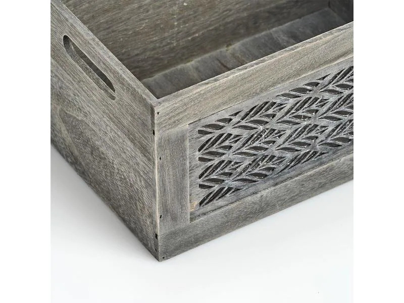 Zeller Present Aufbewahrungsbox Leaves Grau