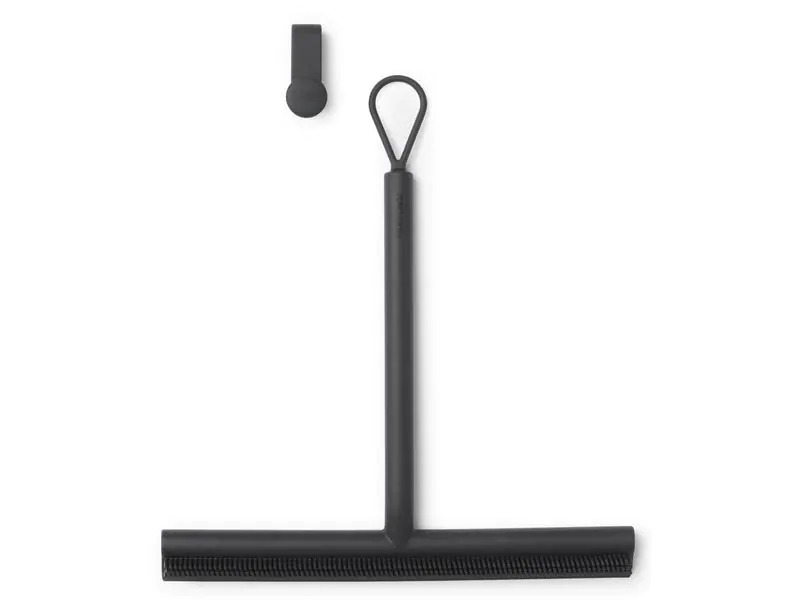 Brabantia Duschabzieher mit Haken 24 cm, Schwarz