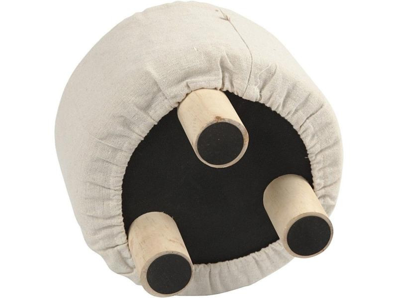 Creativ Company Hocker Fussbank Holz/Textil, Weiss