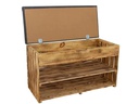 Holz Zollhaus Bank mit Ablage, Braun geflammt, 90 x 55 cm