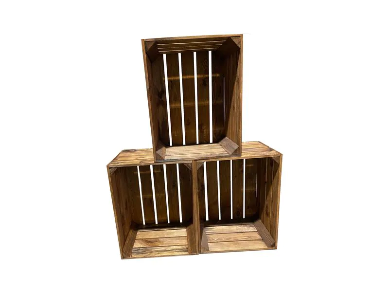Holz Zollhaus Holzharasse Vintage Shabby Braun 40 x 50 cm