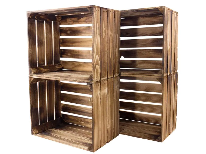 Holz Zollhaus Holzharasse Vintage geflammt 40 x 50 cm