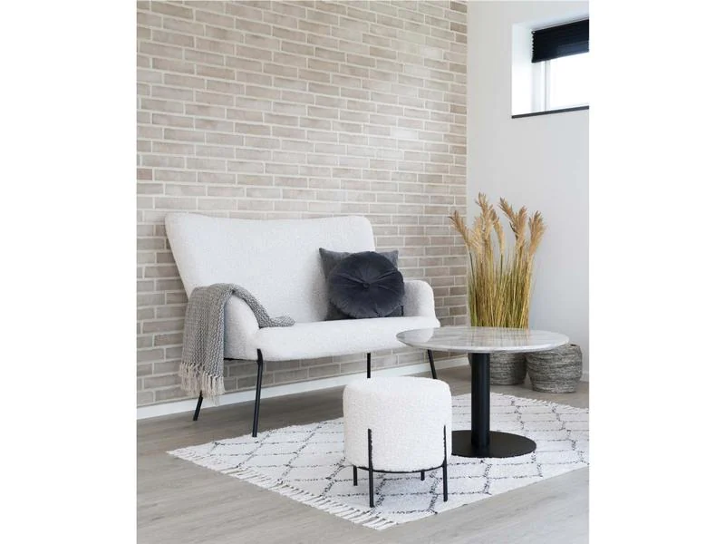 House Nordic Hocker Alford 37 x 35.5 cm, Schwarz/Weiss