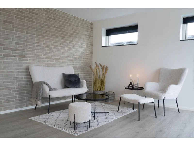 House Nordic Hocker Alford 37 x 35.5 cm, Schwarz/Weiss
