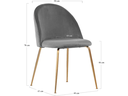 House Nordic Stuhl Geneve 2 Stück, 78 x 52 cm, Gold/Grau