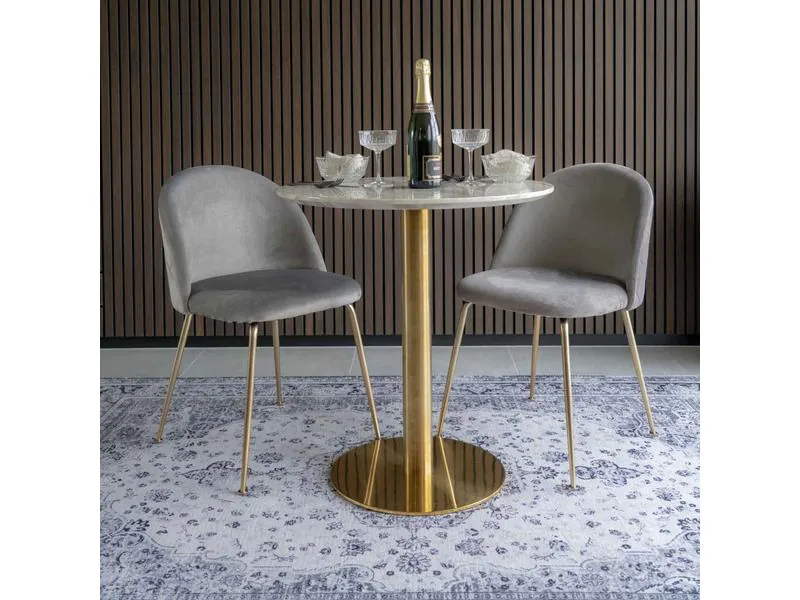 House Nordic Stuhl Geneve 2 Stück, 78 x 52 cm, Gold/Grau