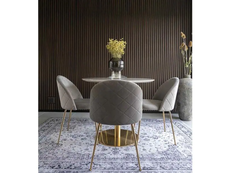 House Nordic Stuhl Geneve 2 Stück, 78 x 52 cm, Gold/Grau