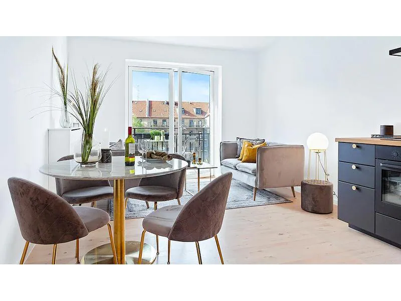House Nordic Stuhl Geneve 2 Stück, 78 x 52 cm, Gold/Grau