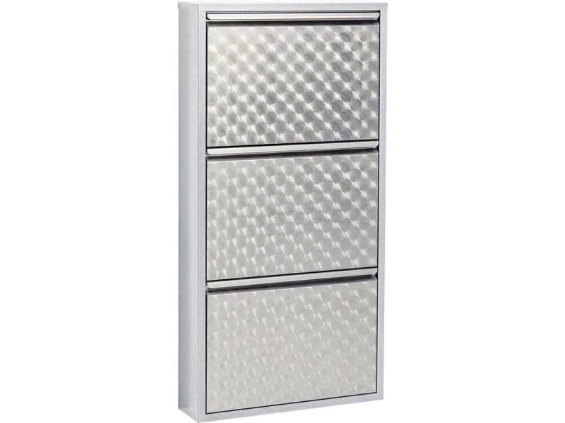 Kare Schuhschrank  Caruso Stahl, Silber