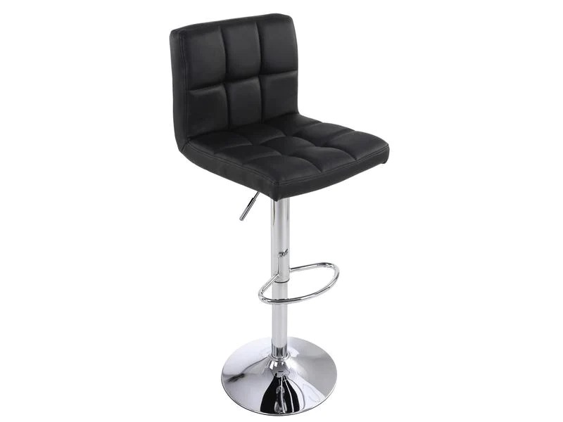 Songmics Barhocker höhenverstellbar, Kunstleder, Schwarz, 2er Set
