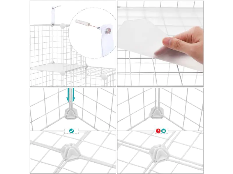 Songmics Regal mit Gitterwürfeln aus Eisen, Weiss