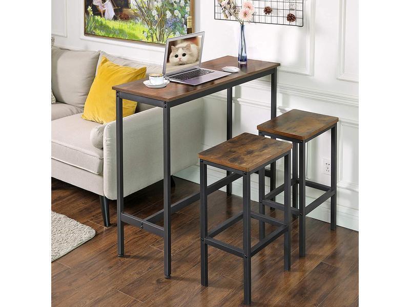 VASAGLE Bartisch aus Holz und Stahl, 40 x 90 cm