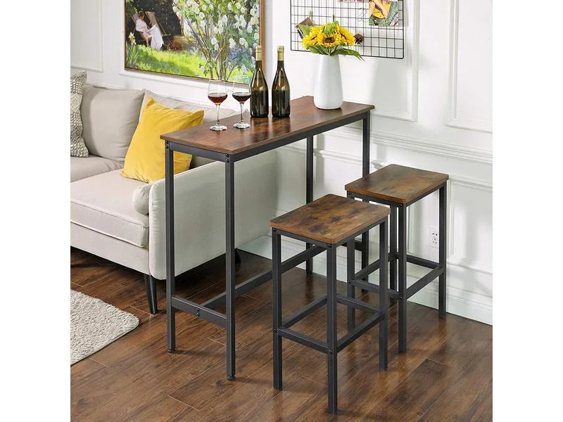 VASAGLE Bartisch aus Holz und Stahl, 40 x 90 cm