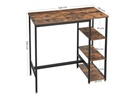 VASAGLE Bartisch aus Holz und Stahl, 60 x 109 cm