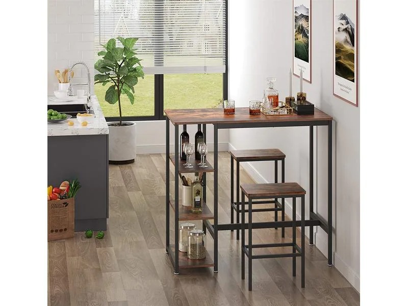 VASAGLE Bartisch aus Holz und Stahl, 60 x 109 cm