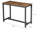VASAGLE Bartisch in industriellem Design 120 x 60 cm