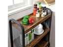 VASAGLE Bartrolley mit Rollen, Metall / Holz, Schwarz