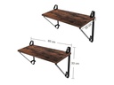 VASAGLE Wandregal 2er Set, 60 x 20 cm, Holz / Metall