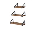 VASAGLE Wandregal 3er Set, Metall / Holz
