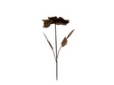 Ambiance Gartenstecker Rose mit Blättern, 85 cm