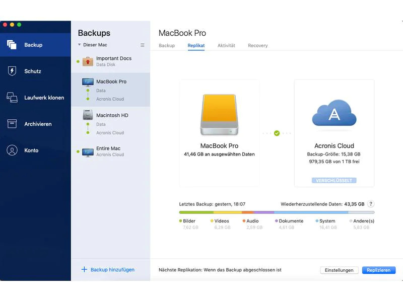 Acronis Cyber Protect Home Office Advanced ESD, Subscr. 1y, 5 PC